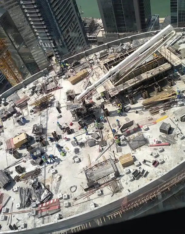 Upper-level roof slab is now completely cast
