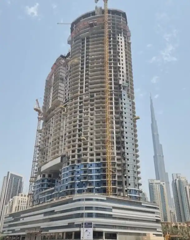 Glazing panels being installed